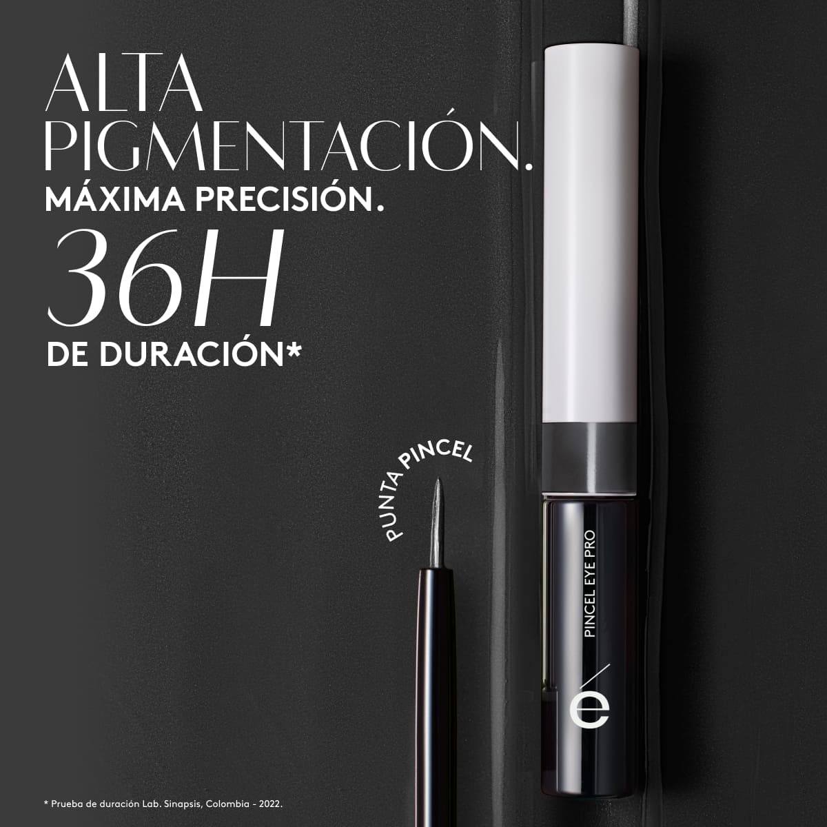 Delineador líquido de colores Punta Pincel Eye PRO - Negro