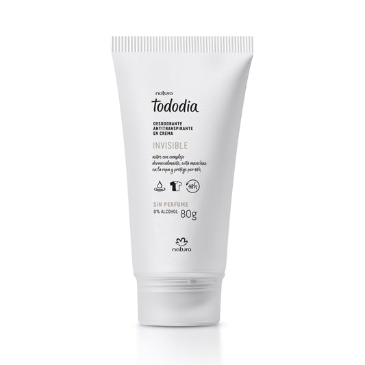 Desodorante antitraspirante en crema invisible sin perfume