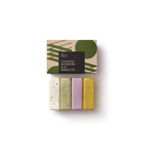 Ekos Jabones en barra puro vegetal cremosos y exfoliantes Caja con 4 unidades de 100 g cada uno