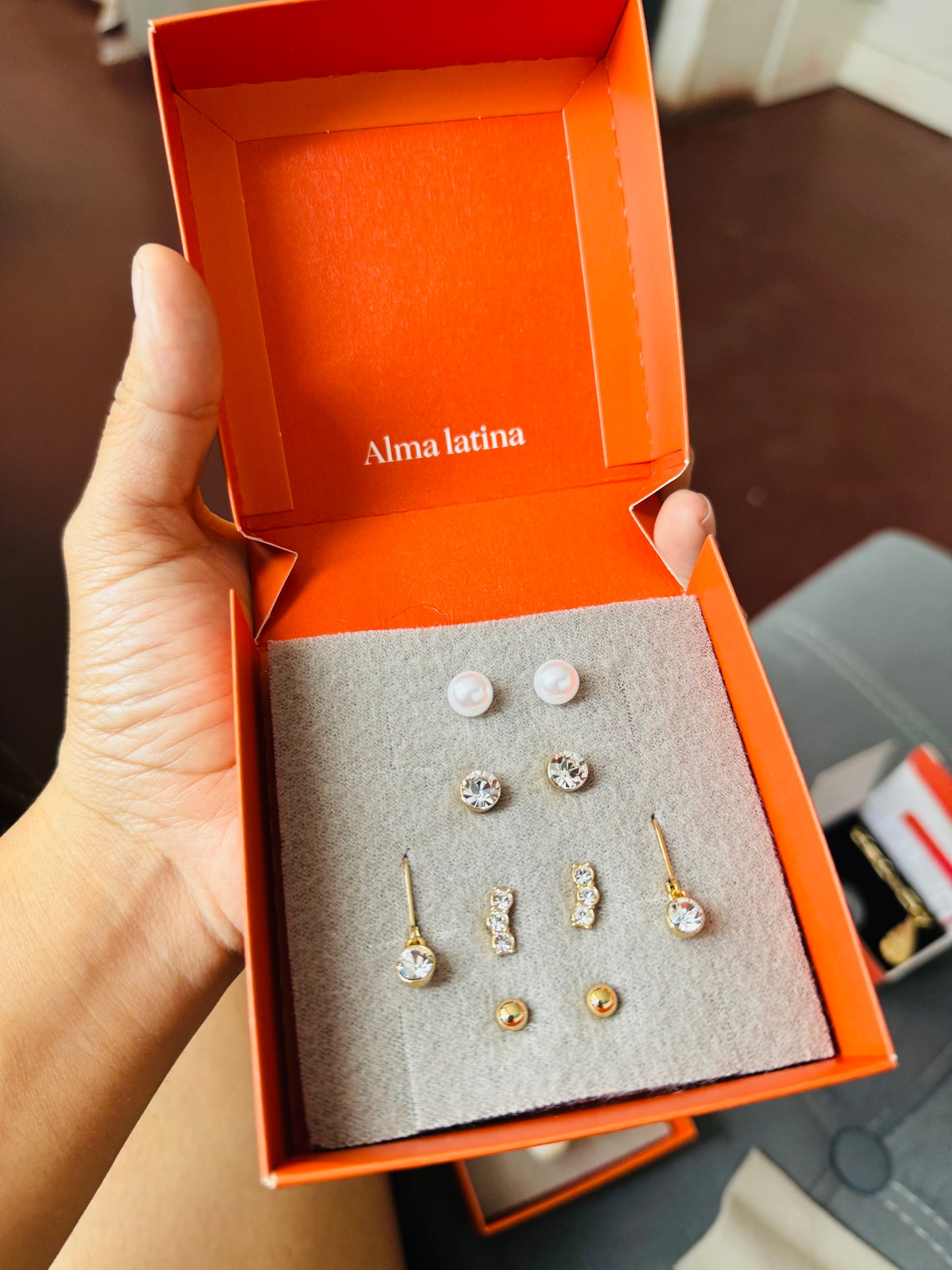 Set de Aretes esferas Cristal x 5 pares