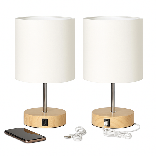 Set de 2 Lámparas Táctil con entrada USB Whiteline