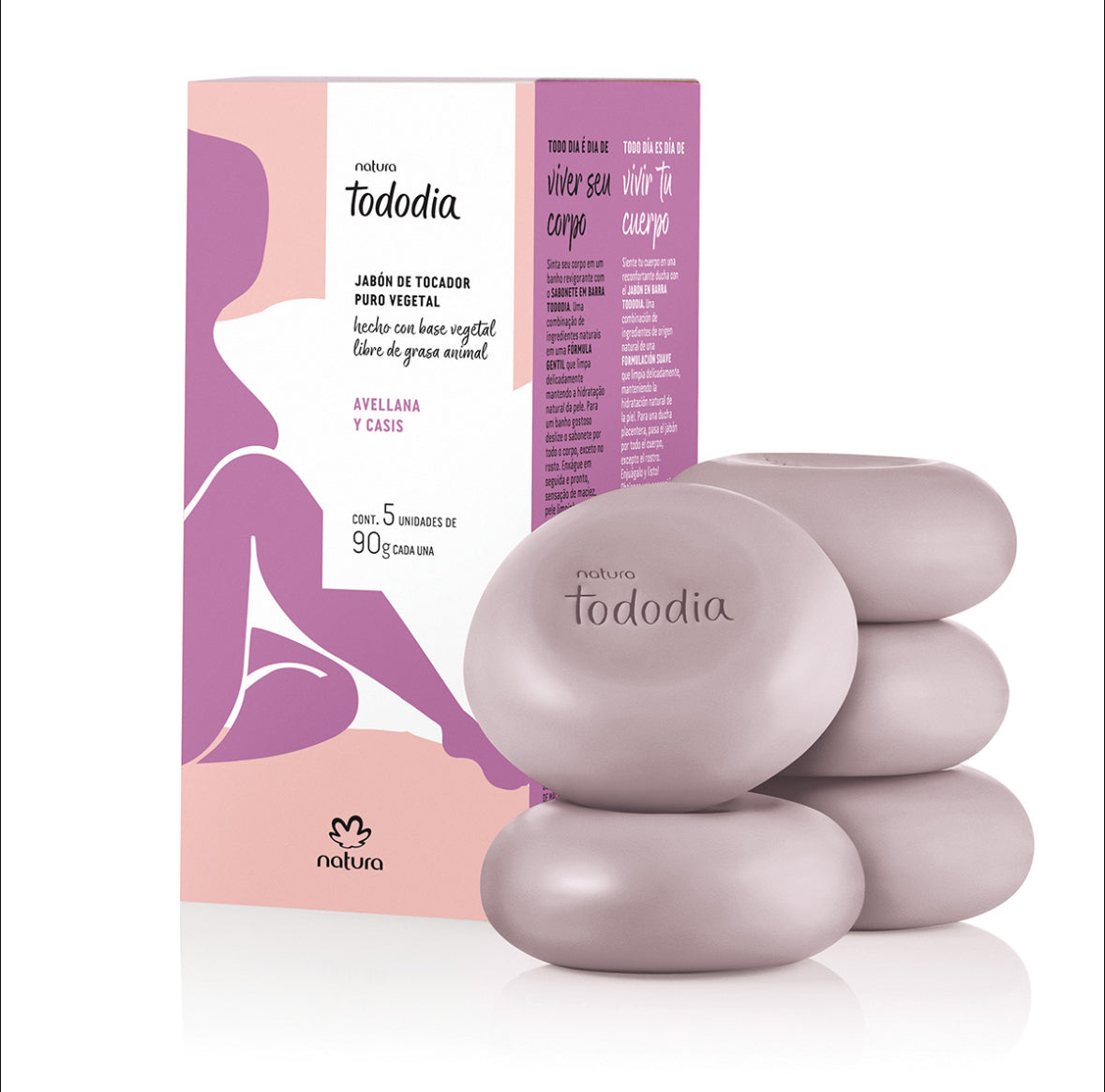 Jabones Tododia Avellana y Casis x5unds 90gr C/u