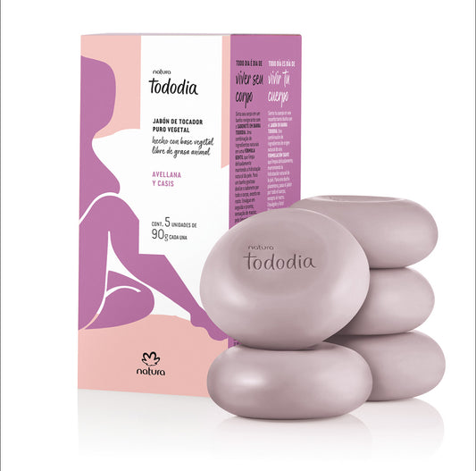 Jabones Tododia Avellana y Casis x5unds 90gr C/u