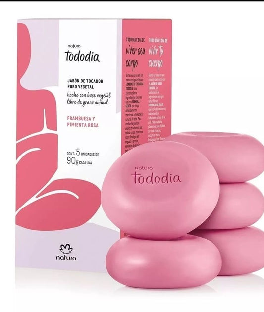 Jabones Tododia Frambuesa y pimienta rosa x5unds 90gr C/u