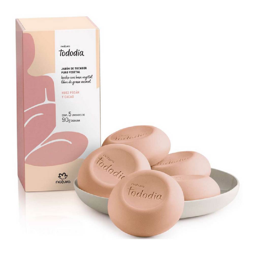 Jabones en Barra Puro Vegetal Tododia Nuez Pecán y Cacao Natura 90 g