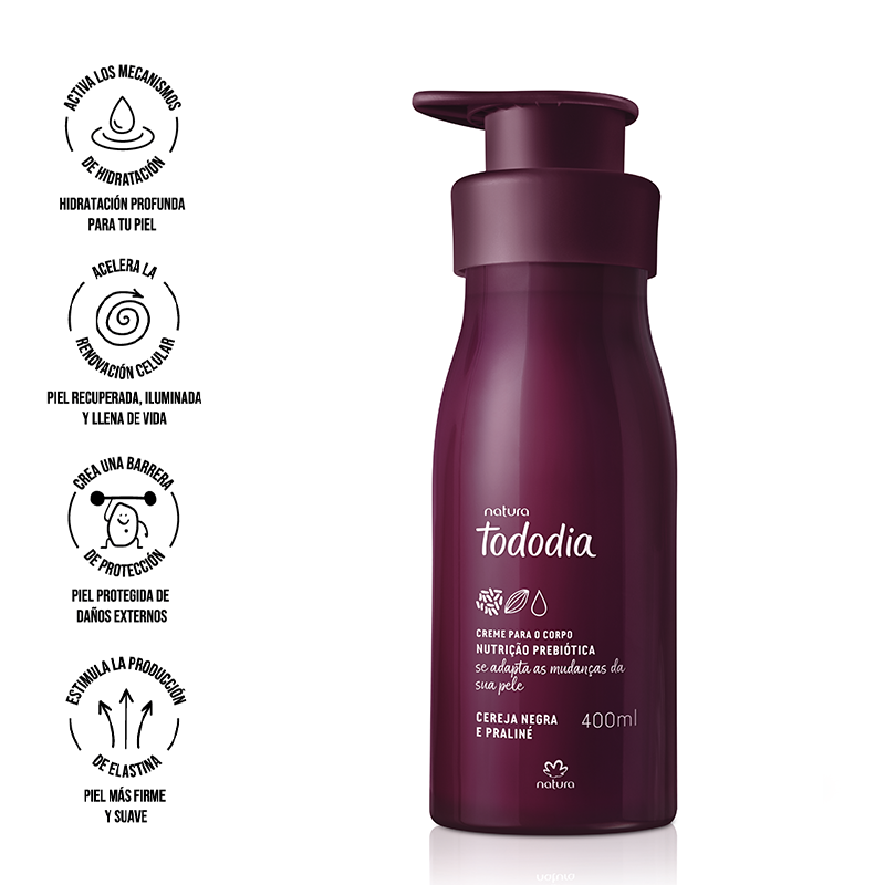 Tododia Hidratante corporal cereza negra y almendras dulces 400 ml