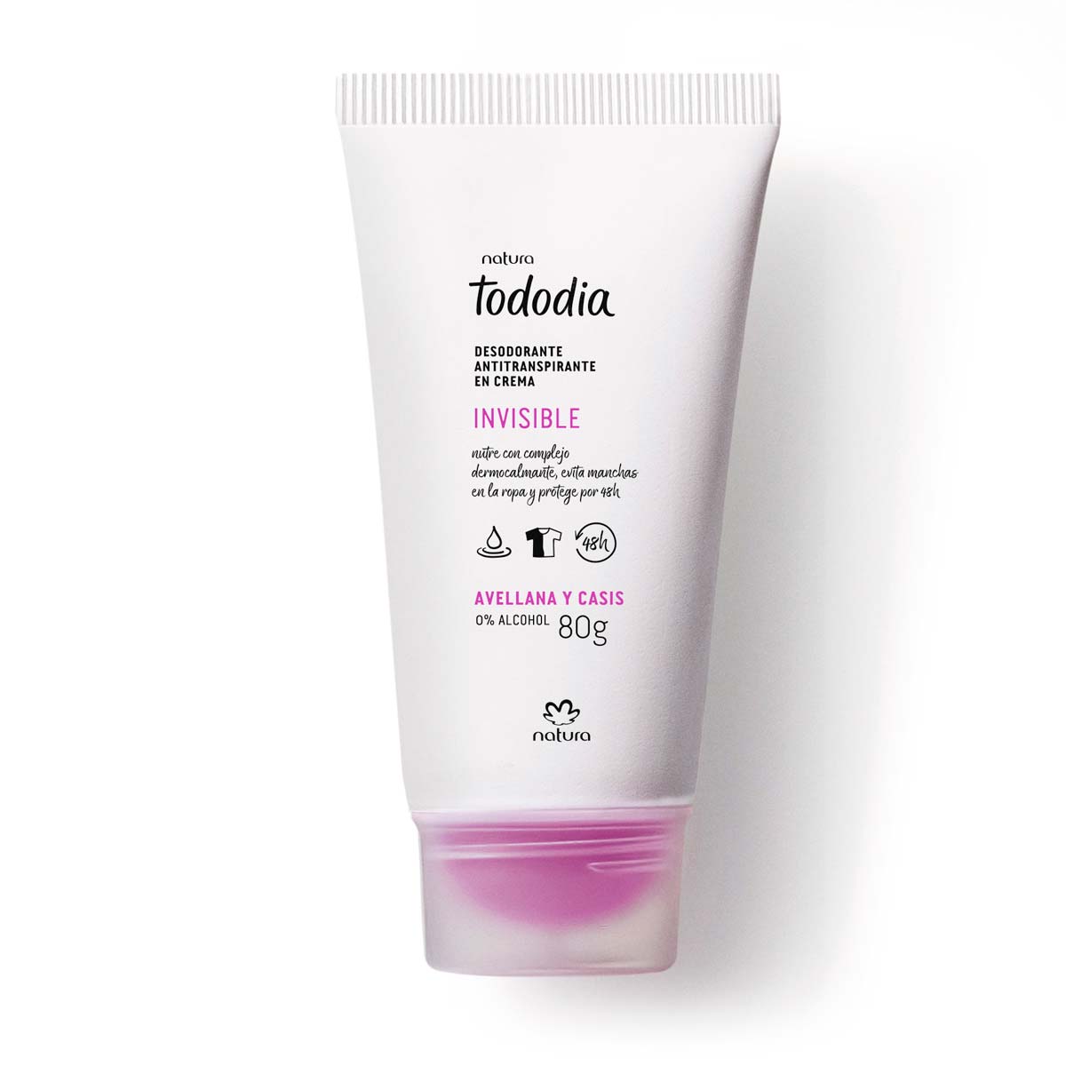 Desodorante antitraspirante en crema invisible avellana y casis