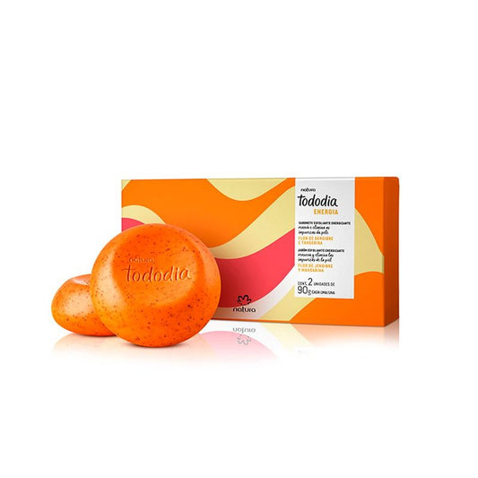 Tododia Jabones en barra exfoliantes flor de jengibre y mandarina Caja con 2 unidades de 90 g c/u