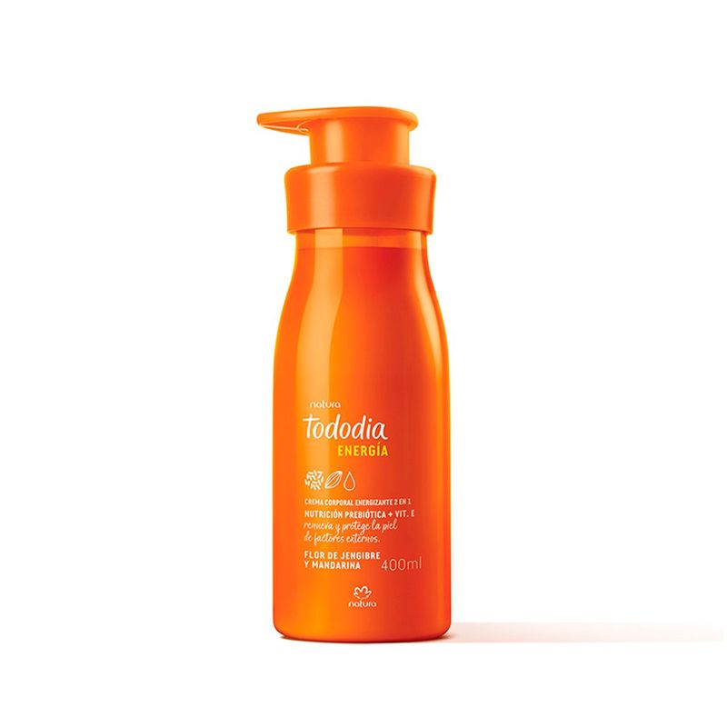 Tododia Hidratante corporal energizante 2 en 1 flor de jengibre y mandarina 400 ml